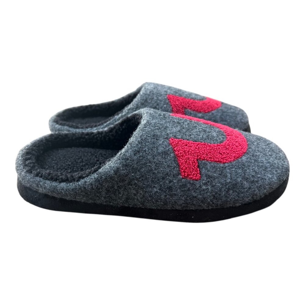 New True Religion Soft House Slippers Gray / Red Logo Men's Size Small 7-8 - Picture 4 of 6